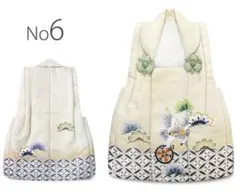 3歳　七五三 被布着 白地 鶴と花の刺繍