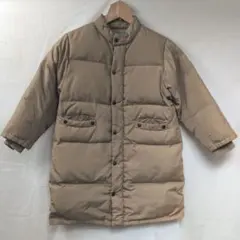 KENZO ベージュ ダウンコート リブ付き袖