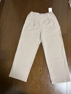 新品　THE SHOP TKベージュ ウエストゴム ワイドパンツ S