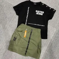 【値下げ2回目】SISTER JENNI Tシャツカーゴスカートセット160