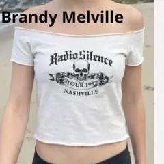 Brandy Melville オフショルTシャツ 白　y2k ピチ　平成ギャルのサムネイル