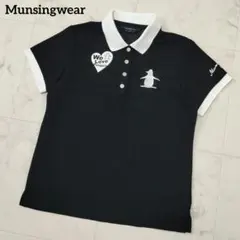 【美品】マンシングウェア　半袖ポロシャツ　鹿の子　ストレッチ　ペンギン　Mのサムネイル