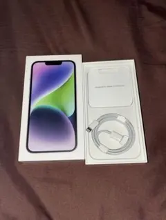 iPhone 14 純正空箱 Lightningケーブル 128GB パープル