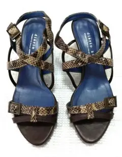 ❮美品❯ヘビ柄革のサンダル 25cm
