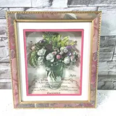 シャドーボックス　ハンドメイド　橋本不二子　シャドウボックス　薔薇　花束　3D