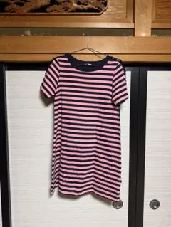 MONCLER ボーダー 半袖ワンピース ロゴワッペン