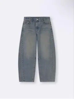 GU バレルレッグジーンズ　ブルー　S 丈短め68cm