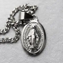 メキシカン マリア 聖母 ネックレス コイン ６面喜平 チェーン メダイ お守り