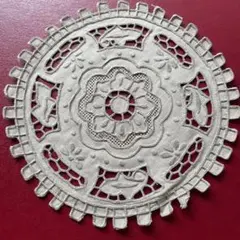手刺しゅう　麻　ハンドメイド　ドイリー　スワトウ　レース　汕頭