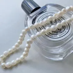 new【ゴールド】　シンプルなバロック淡水パール7mm 1連ネックレス