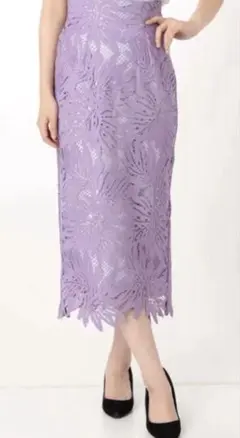 【極美品♡】MERCURYDUO リーフ柄ケミカルレースタイトロングスカート M