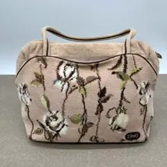 FEILER 花柄 ハンドバッグ ベージュ　シュニール織　ローズ　ピンクベージュ