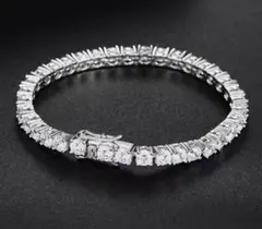 GRA証明付｜高級モアサナイト　テニスチェーンブレスレット 男女兼用