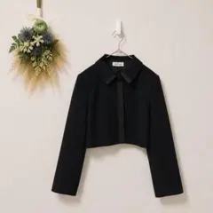 東京ソワール ブラックフォーマルジャケット ショート丈 日本製 キュプラ Mのサムネイル