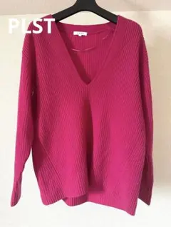 処分価格！ウール100% ピンクリブニット　プラステ