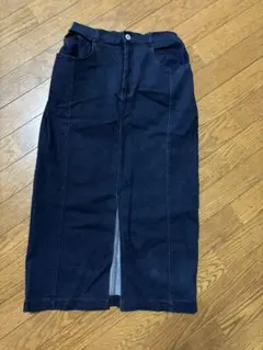 ダークブルー デニム スリットタイトスカート