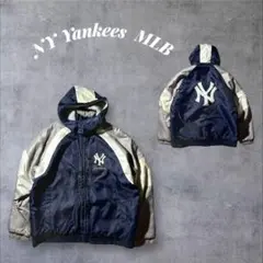 90s〜00s初期NY Yankees中綿ナイロンジャケット ビッグロゴMLB