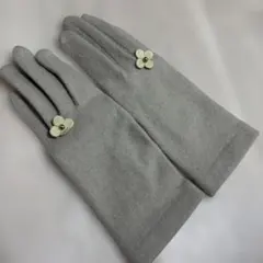 ANTEPRIMA 手袋 グレー フラワーモチーフ スマホ対応 カシミヤ100%のサムネイル
