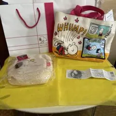 スヌーピー モコモコポーチ ランチトートバッグセット