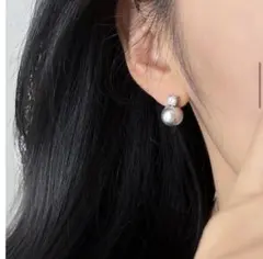 ホワイトパール　パール　ピアス　一粒　シルバー　韓国　入学式　入園式　上品　真珠