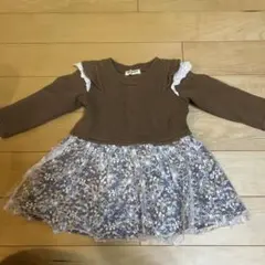 90センチ　長袖　ワンピース　裏起毛