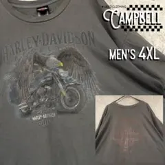 【レア4XL☆US輸入】ハーレーダビットソン 両面プリントTシャツ イーグル