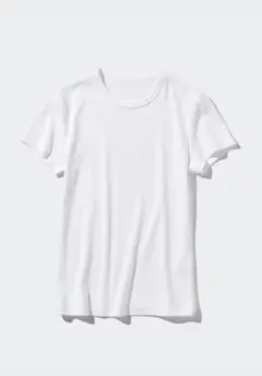 ユニクロ ソフトリブクルーネックT ホワイト XL