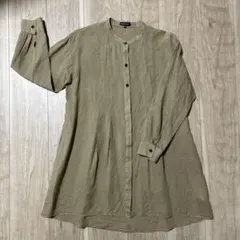 INDIVI チュニック ベージュ 長袖　麻100% Sのサムネイル