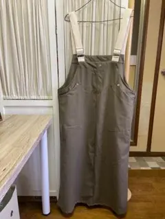 オリーブグリーン サロペット 2ポケット