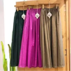 SeaRoomLynn サテンギャザーロングスカート