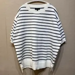 JIGGYS SHOP 5分袖クルーネックニットTシャツ