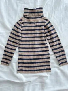 ブランシェス　タートルネックボーダーリブニット100cm