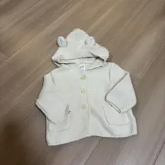 baby GAP クマ耳付きフードカーディガン アイボリー