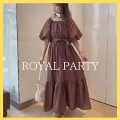 Royal Partyドット柄ラッフルスリーブハートボタンワンピース - メルカリ