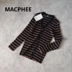 MACPHEE マカフィー未使用コットンリブニットボーダーカーディガンネイビーのサムネイル