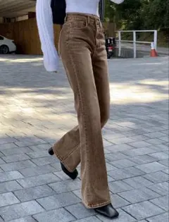 ストレートレッグジーンズ、フレアデニム