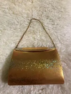 メ5230 【着物】和装小物 和装バッグ 金色