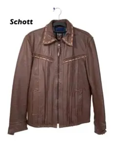 schott/ショット クラフテッド 牛革レザージャケット メンズL ブラウン