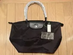 未使用 Longchampブラックナイロン トートバッグ Lサイズ