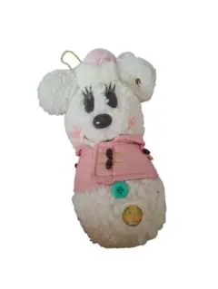 ディズニー　ミニー　雪だるまキーホルダー