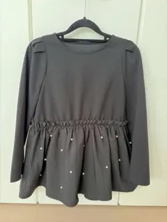 アベイル　パール付きペプラムトップス
