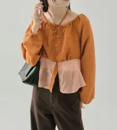 新品【mystic】シアーコルセットブラウス ブラウン