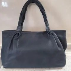 キタムラ レザー トートバッグ グレーかかった紺色