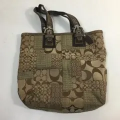 ☆COACHトートバッグ パッチワーク シグネチャー キャンバス レザー コーチ