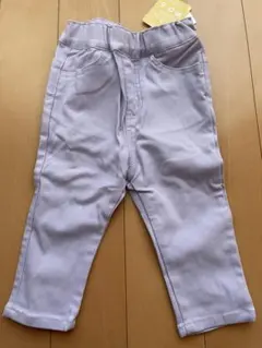 【新品未使用】スラップスリップ 薄紫 蝶刺繍 ボトムス 80