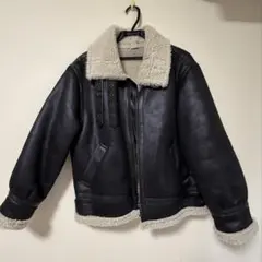 Ungrid フェイクムートンボアブルゾン S 黒のサムネイル
