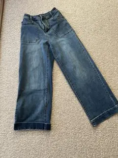 ダークブルーワイドレッグデニム