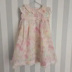センスオブワンダー　フラワーレース　ワンピース　ピンク　日本製　110cm
