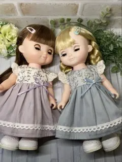 ソランちゃん♡メルちゃん♡ストライプ柄ドッキングワンピース2点