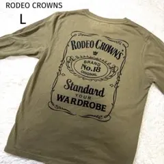 RODEO CROWNS ロデオクラウンズ バックプリント ロンT カーキ Lのサムネイル